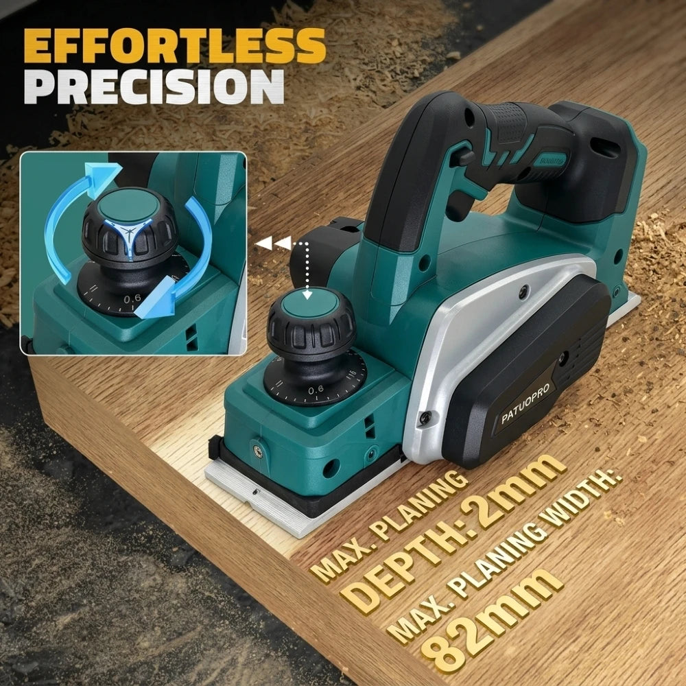 82 mm draadloze elektrische handschaafmachine 15000 tpm oplaadbaar elektrisch houtsnijgereedschap voor doe-het-zelf meubels voor Makita 18V-accu