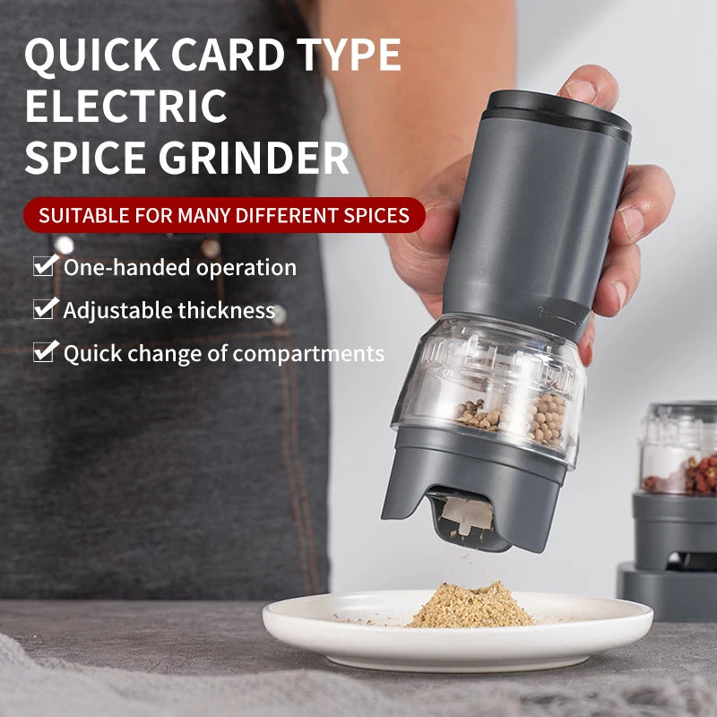 Rechargeable Electric Pepper Grinder Set Automatic Salt and Pepper Mills Adjustable Coarseness One-Handed Operation Grinder