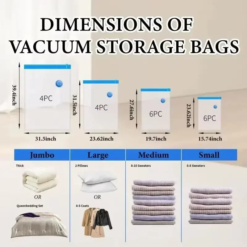 Vacuum Storage Bags Large Plastic Storage Bags for Storing Clothes Blankets Compression Empty Bag Travel Accessories Storage Bag