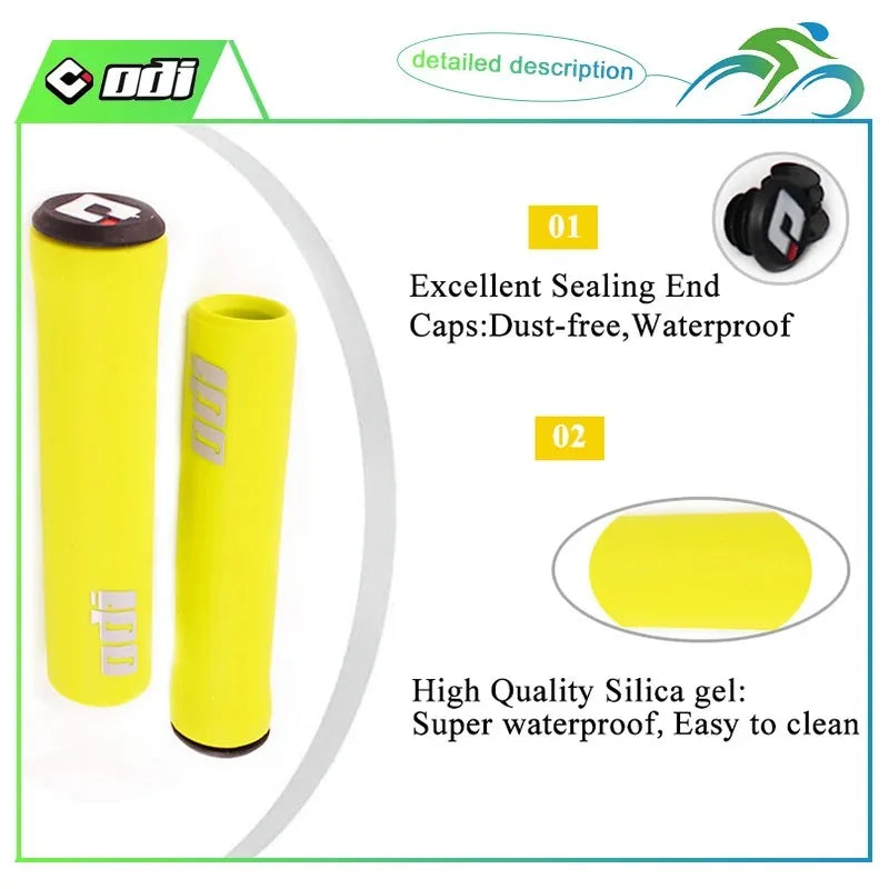 2PCS ODI MTB Silicone Grips Soft Shock Absorbing Bicycle Handlebar Covers Mountain Bike BMX Handlebar Cuffs for Fist Comfort