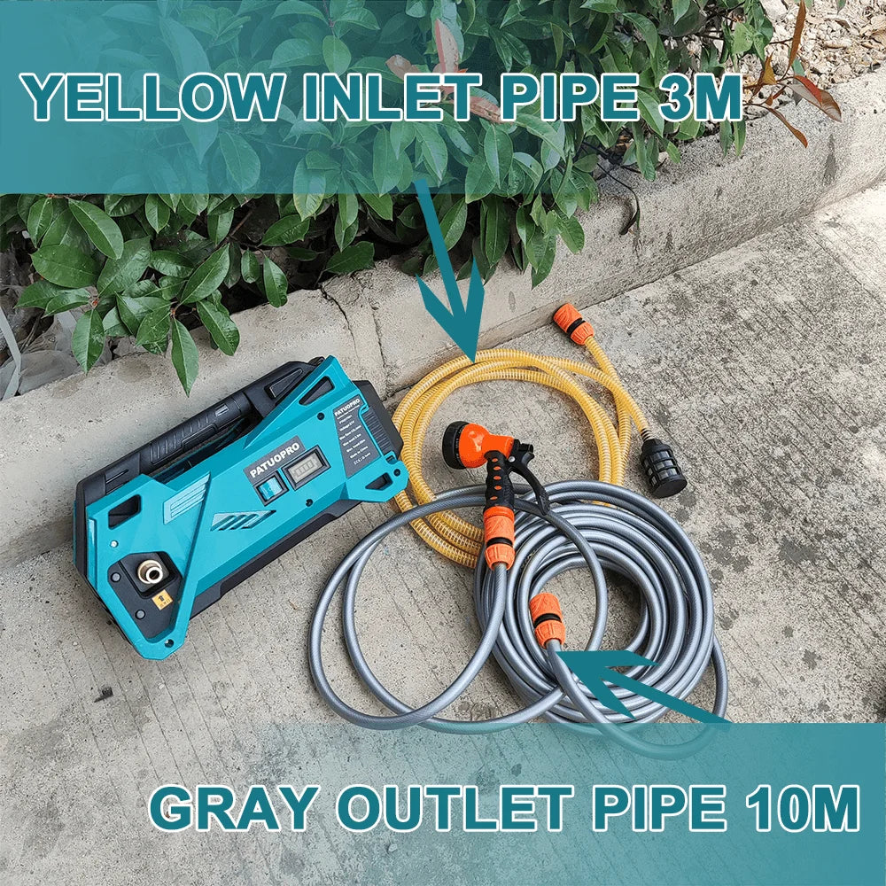 10m Hose Cordless Water Pump 500W for Garden Irrigation and Car Cleaning - Compatible with Makita 18V Battery - Quality Shopping Centre