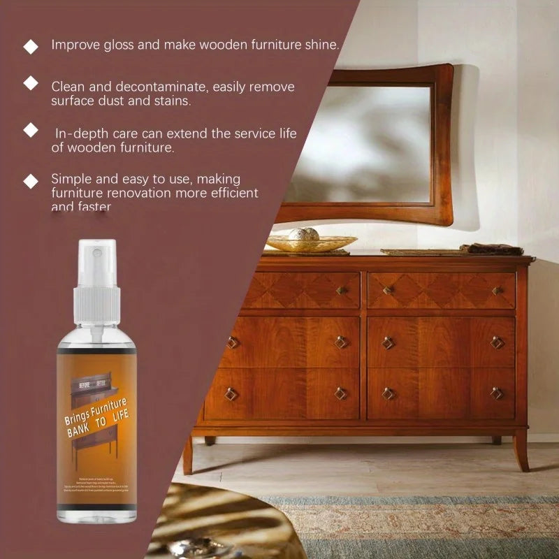 High-Quality Solid Wood Furniture Polish & Brightener, Glossy Polish for Maintaining Solid Wood Floors And Furniture.with sponge