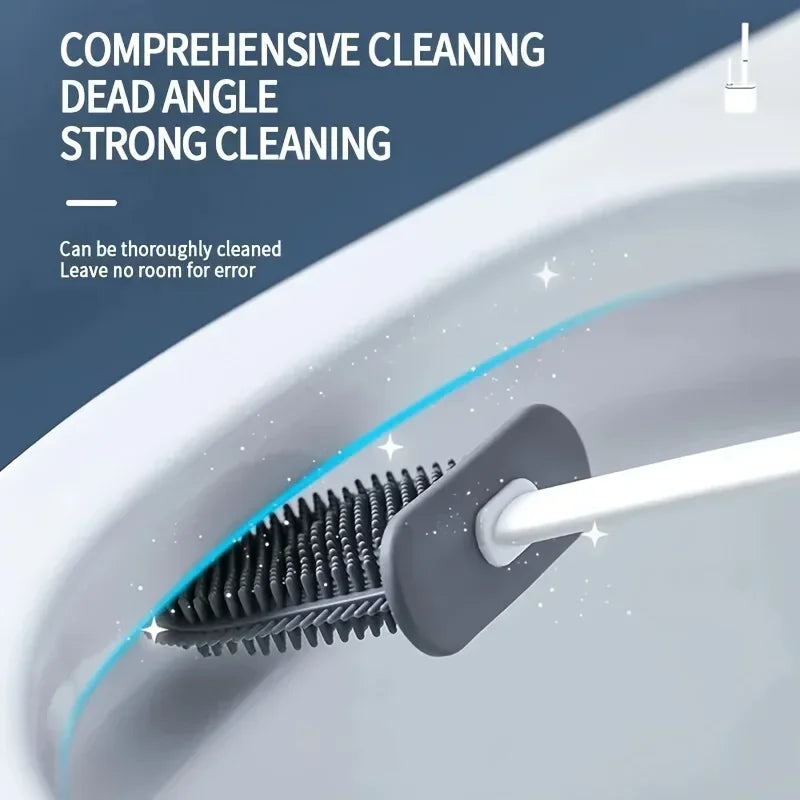 Silicone Toilet Brush Cleaner Wc for  Bathroom Cleaning Toilet Accessories Long Handle FlexibleCleaner Brush BathroomAccessories