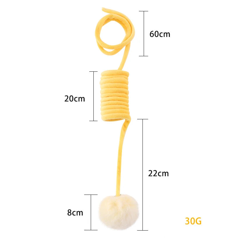 Interactive Cat Toy Funny Cat Stick Plush Spring Ball Self-Hey Hanging Door Kitten Toy Teaser Cat Wand With Bell Pet Accessories
