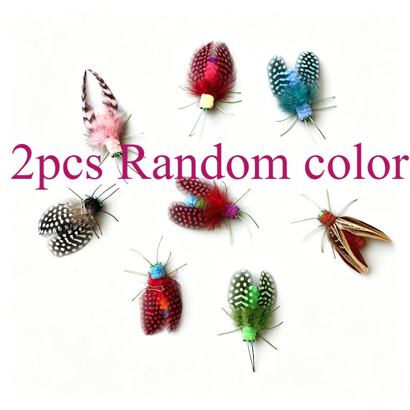 Lot de 2/3 têtes de rechange pour jouet pour chat, imitation insecte à plumes, jouet interactif pour chaton