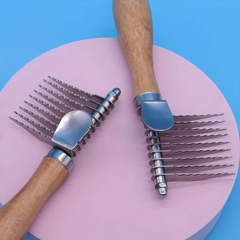 Stainless Steel Pet Dog Knotting Comb Long Handle Dog Hair Remover Pet Deshedding Brush for Dogs Cats Dog Accessories
