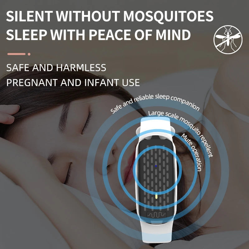 USB oplaadbare ultrasone muggenwerende armband draagbare elektronische muggenverjager anti-muggenarmband horloge voor buiten