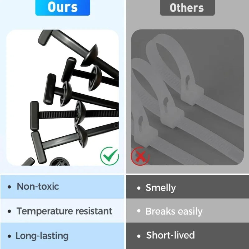 Self-locking Plastic Flanges Cable Ties Zip Nylon Tie Clamping Flanges Wrap Cable Fixed Fastener Clips Hose Fastening Reusable