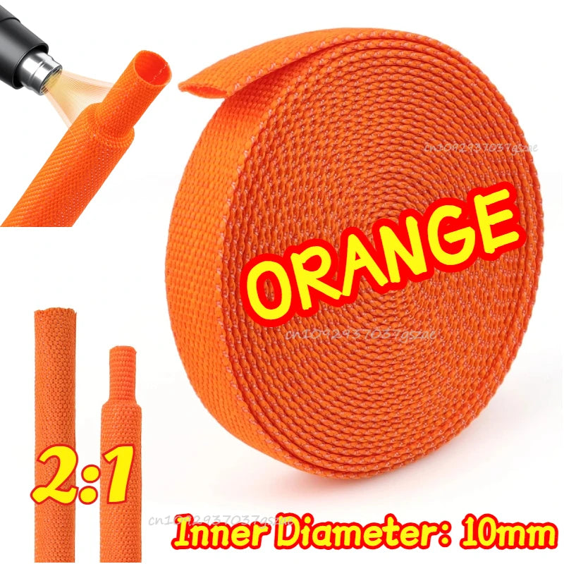 Braided Cable Sleeve Heat Shrink Tube Insulation Flame Retardant for Car Line Organizer Wire Wrap Protection Cover  Shrink Wrap