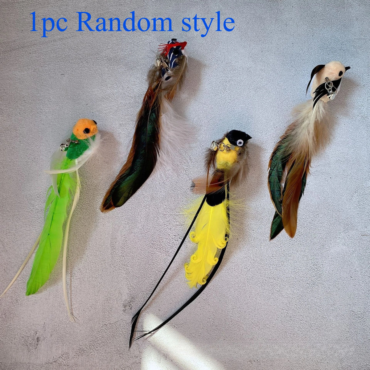 2pcs/3pcs Simulation petit oiseau insectes accessoires de remplacement pour jouets teaser pour chat jouets à plumes pour chaton fournitures pour animaux