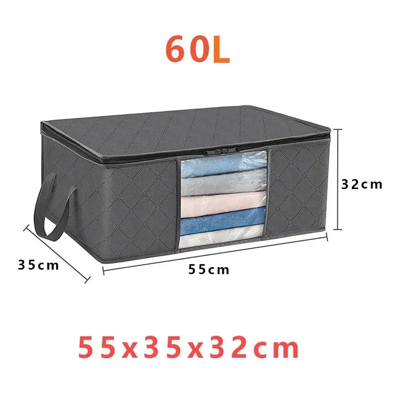 35/60/90L Foldable Storage Clothes Organizers Suitcase Big Capacity Travel Suitcases Organizer for Organizing Bedroom Closet