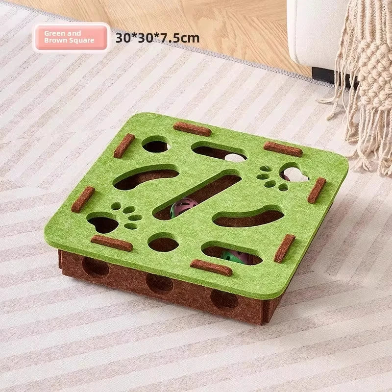 Cat Exercise Puzzle Toy Felt Puzzle Box Cat Exercise Toy With Ball Indoor Sports Entertainment Hunting Cat Toys For Indoor Cats