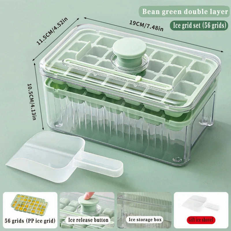 Silicone Mold Ice Cube Tray with Lid Silicone Ice Buckets Ice Mold DIY Moulds Ice-cream Maker Kitchen Tool Ssummer Accessories