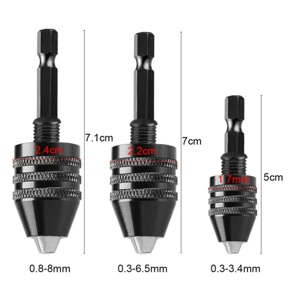 Mini sleutelloze boorkop 0,3-8mm zelfspannende elektrische boorhouder spantang gereedschap 1/4" zeskantschacht snelwisseladapter