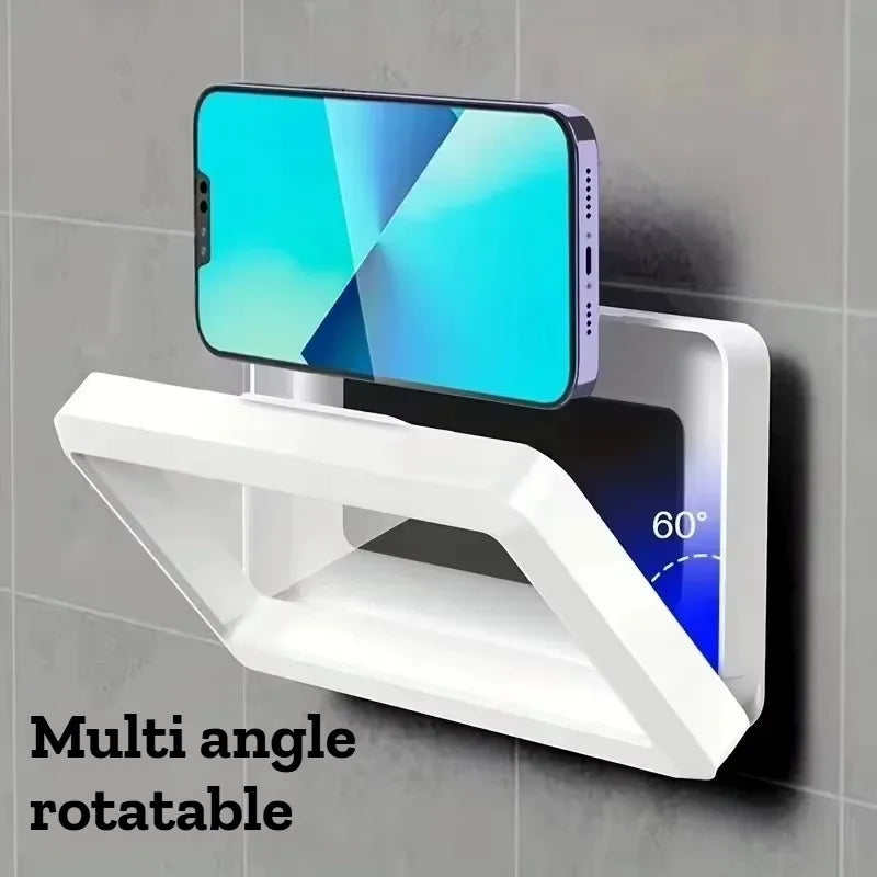 Self-adhesive Anti-fog Waterproof Shower Phone Holder Universal Touch Screen Draining Mobile Phone Protective Case for Bathroom