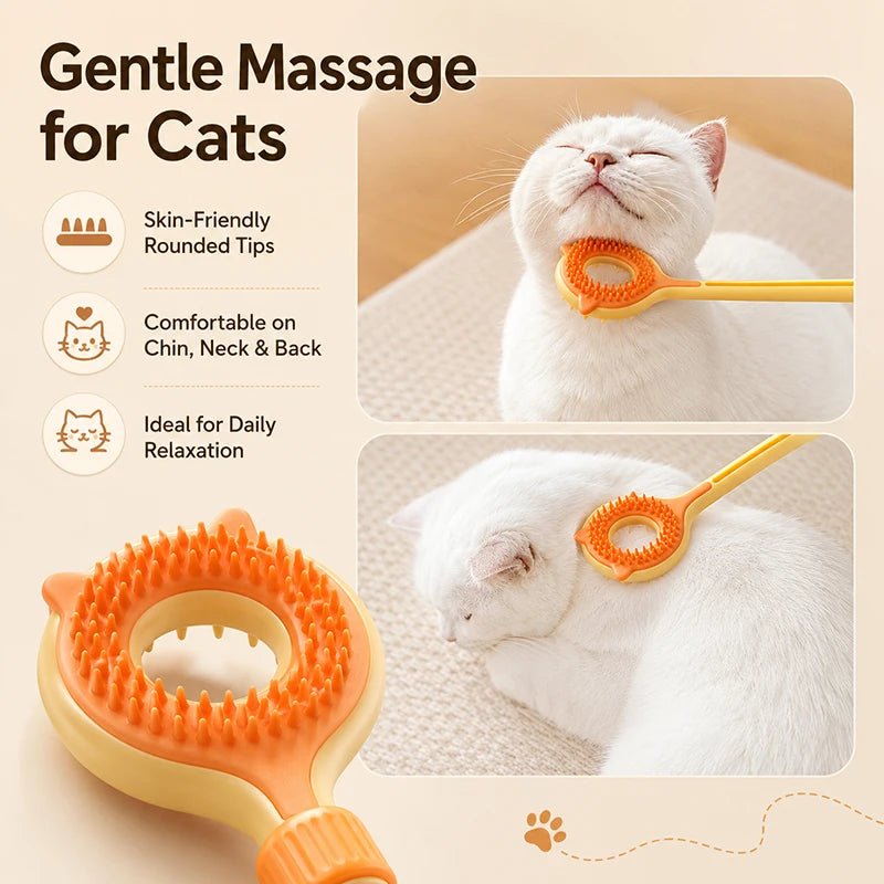 3 in 1 Telescopic Cat Tease Toy Double Sided Cat Massage Stick Interactive Cat Teaser Wand Pet Itch Relief Toy for Indoor Cats