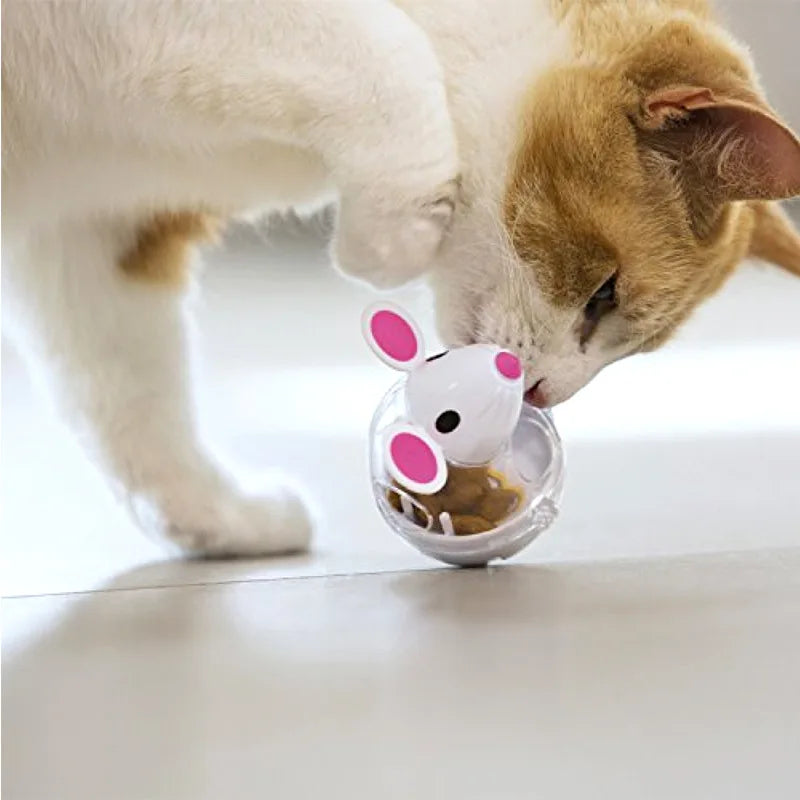 Interactive Cat Leak Food Toy Transparent Cat Mouse Feeder Toy Puzzle Relief Boredom Dispenser Toys for Cats Pet Supplies