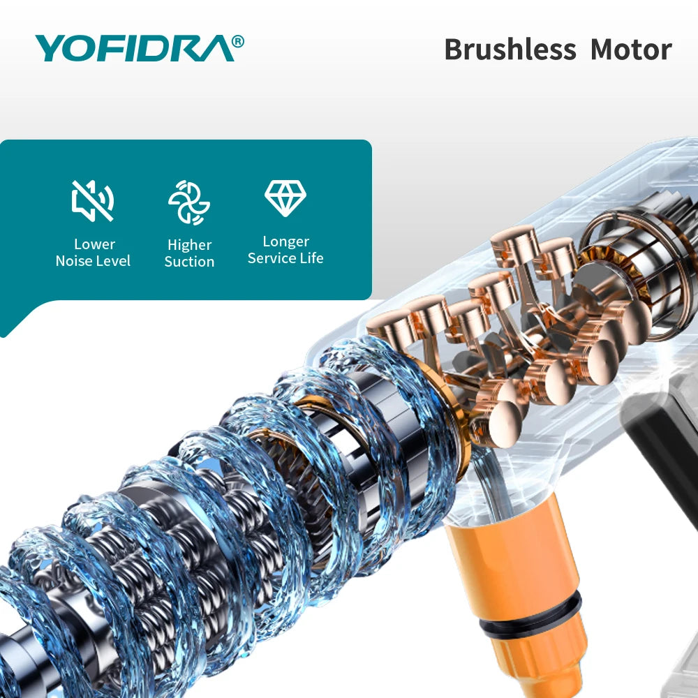 Pistolet nettoyeur haute pression électrique sans balais YOFIDRA 200 bars 3500W 6-en-1, outil de jardin pour lavage  de voiture compatible avec batterie Makita