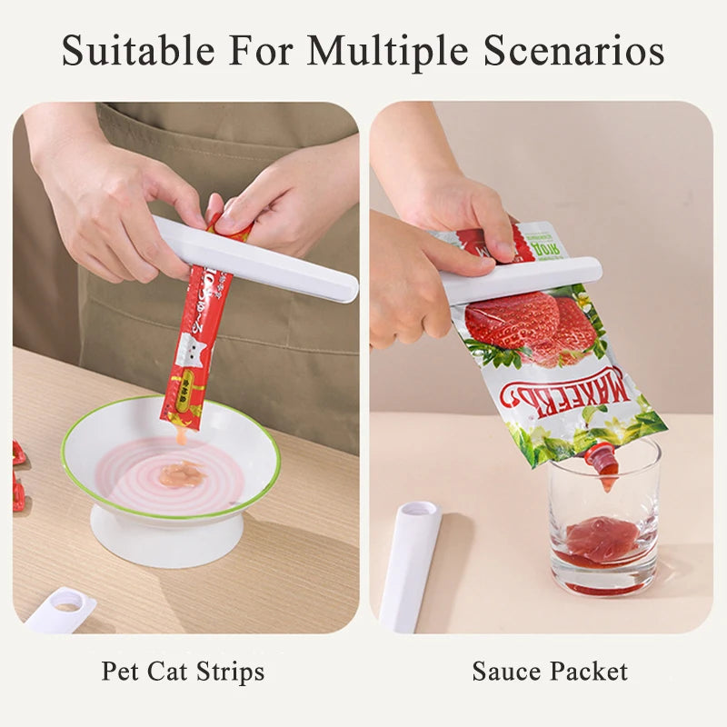 Pet Wet Food Squeeze Spoon Pet Wet Food Squeezer Magnetic Extruder Sauce Squeezer Kitten Feeder Supplies Cat Accessories