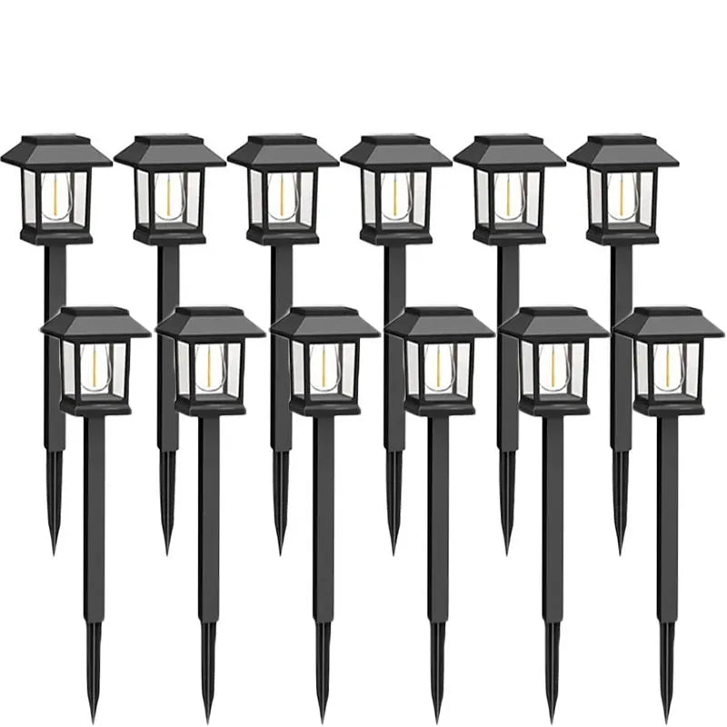 Solar Pathway Lights Outdoor LED Waterproof Solar Lights Landscape Lighting for Garden Walkway Path Yard Lawn Decor Warm White