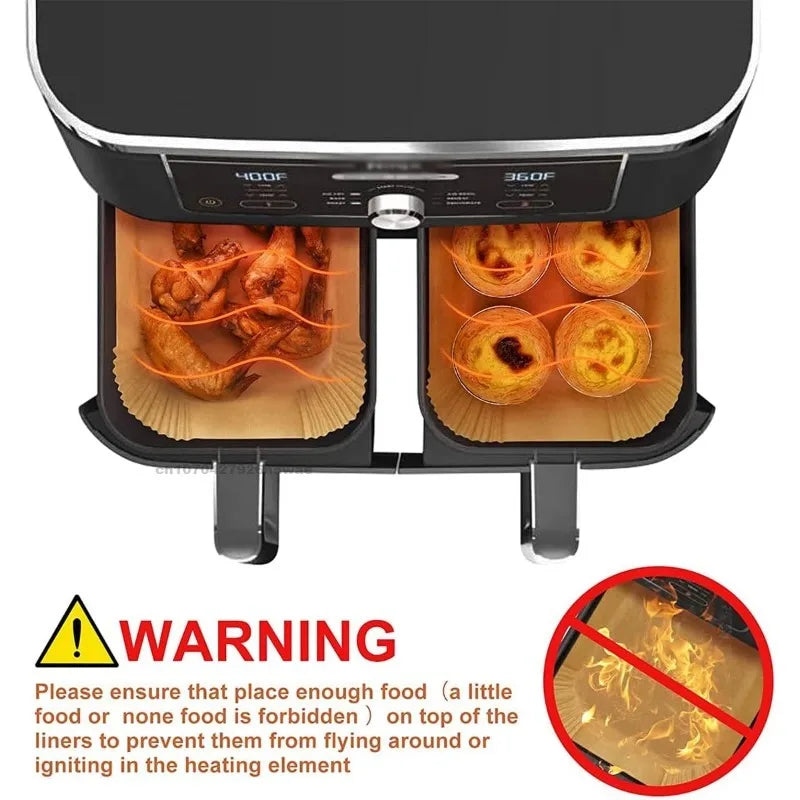Air Fryer Cooking Baking Paper for Ninja Dual XL Foodi AF300 AF400 AF451 Disposable Paper Liner Mold Grill Cooking Accessories