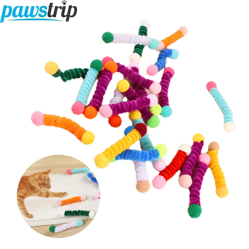12/24Pcs Cat Spring Toys Interactive Pet Toys for Cats Colorful Random Color Cat Teaser Toy Bite-resistant Kitten Toys