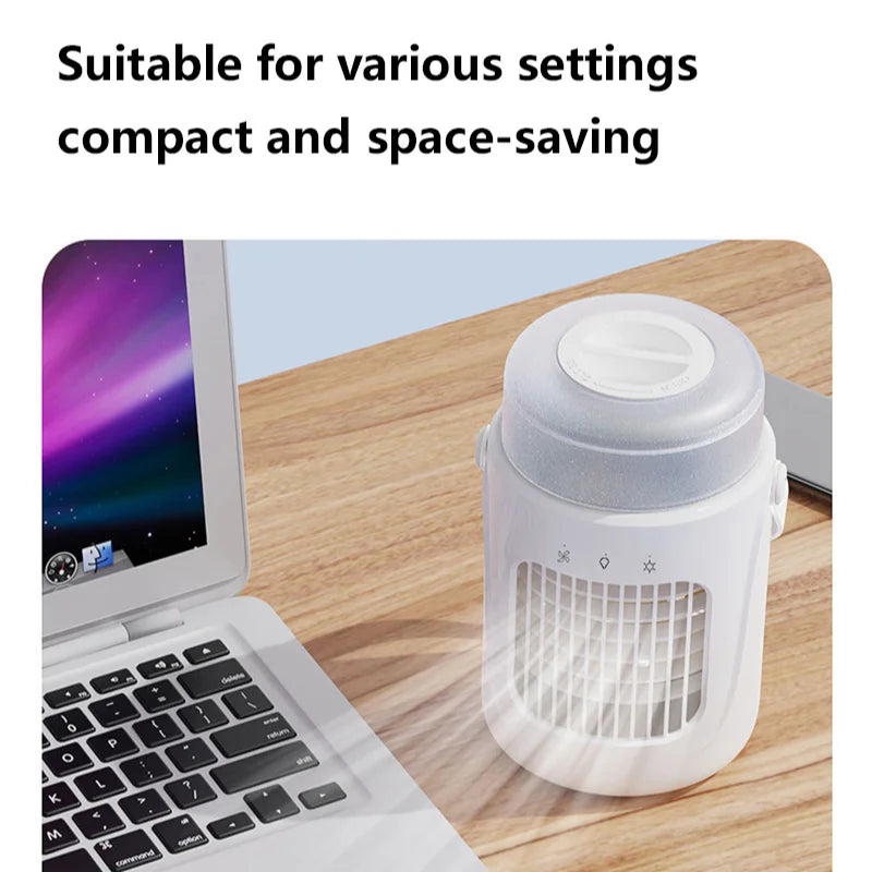 Lenovo Nieuwe Home Luchtkoeler Kleine Bureau USB Spray Ventilator 3-Snelheden Stille Kantoor Koeling Oplaadbare Studenten Slaapzaal Verdampingsventilator