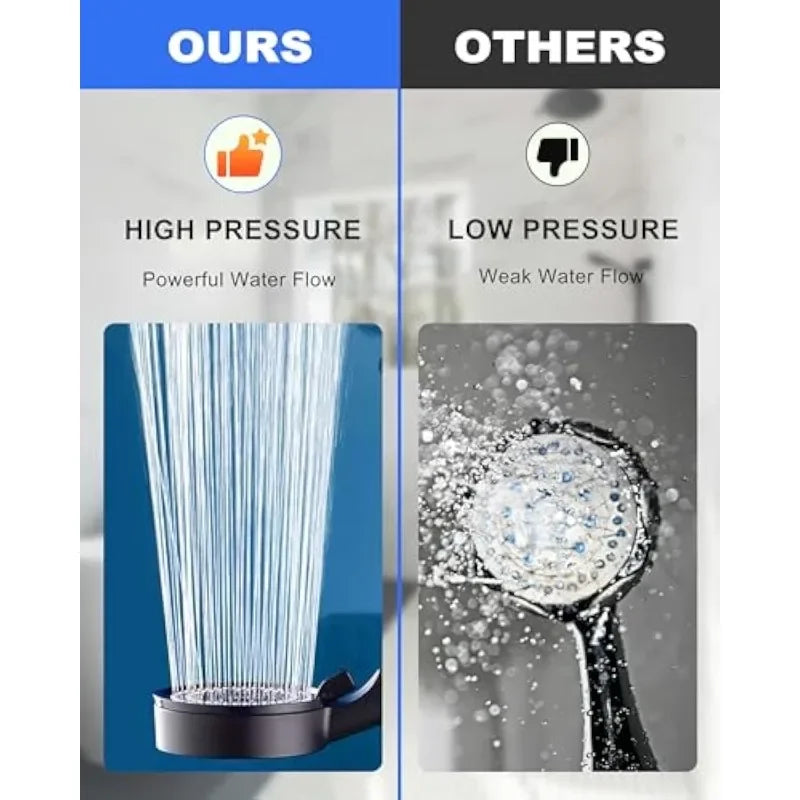 Shower Head with 5 Spray Modes, Adjustable Handheld Showerhead High-Pressure Water Saving Nozzle for Bathroom Plastic Material