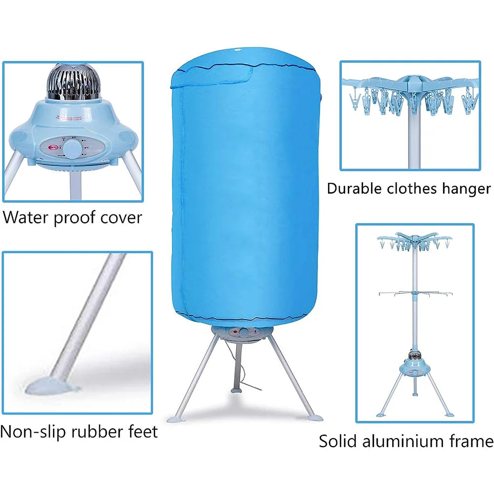 Home Clothing Dryer Electric Portable Clothes Dryer 220V EU Plug Baby Clothes Quick Dryer Machine with 180Min Timer