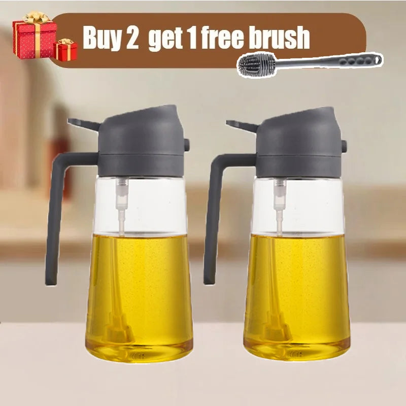 2pcs Kitchen Oil Spray and Dispenser Sprayer Pourer Oil Empty Bottle Olive Oil Spray Kitchen Barbecue Camping Cooking Utensils