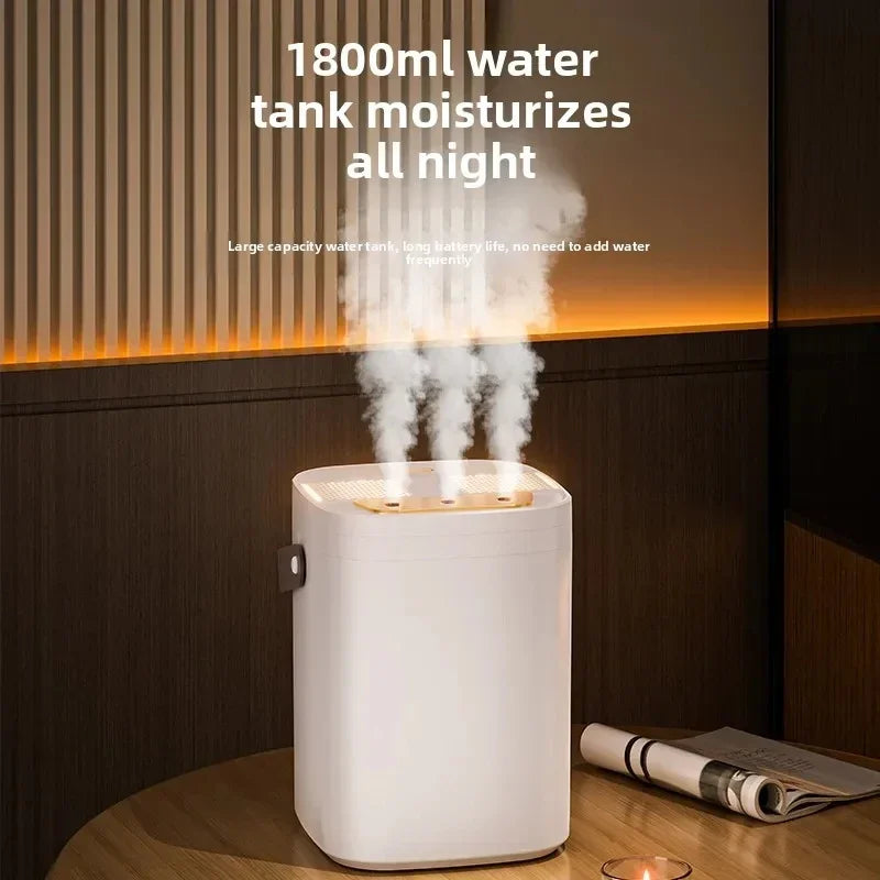 Humidificateur à trois sprays grande capacité 2026 avec veilleuse, double filtre, diffuseur d'aromathérapie, USB, silencieux, avec minuterie pour chambre, bureau, voiture