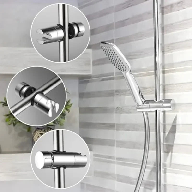 Universal Shower Head Holder Bracket Adjustable ABS Chrome Shower Rail Holder Bathroom Accessories Shower Mounting Brackets
