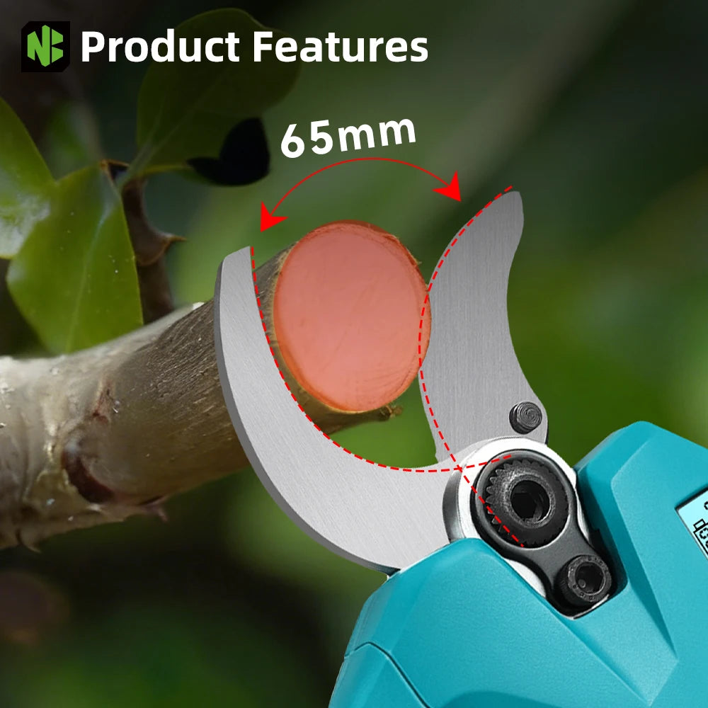 NEWBENY 65MM 2 Versnellingen Borstelloze Elektrische Schaar Draadloze Snoeischaar Fruitboomtak Elektrisch Gereedschap voor Makita Accu