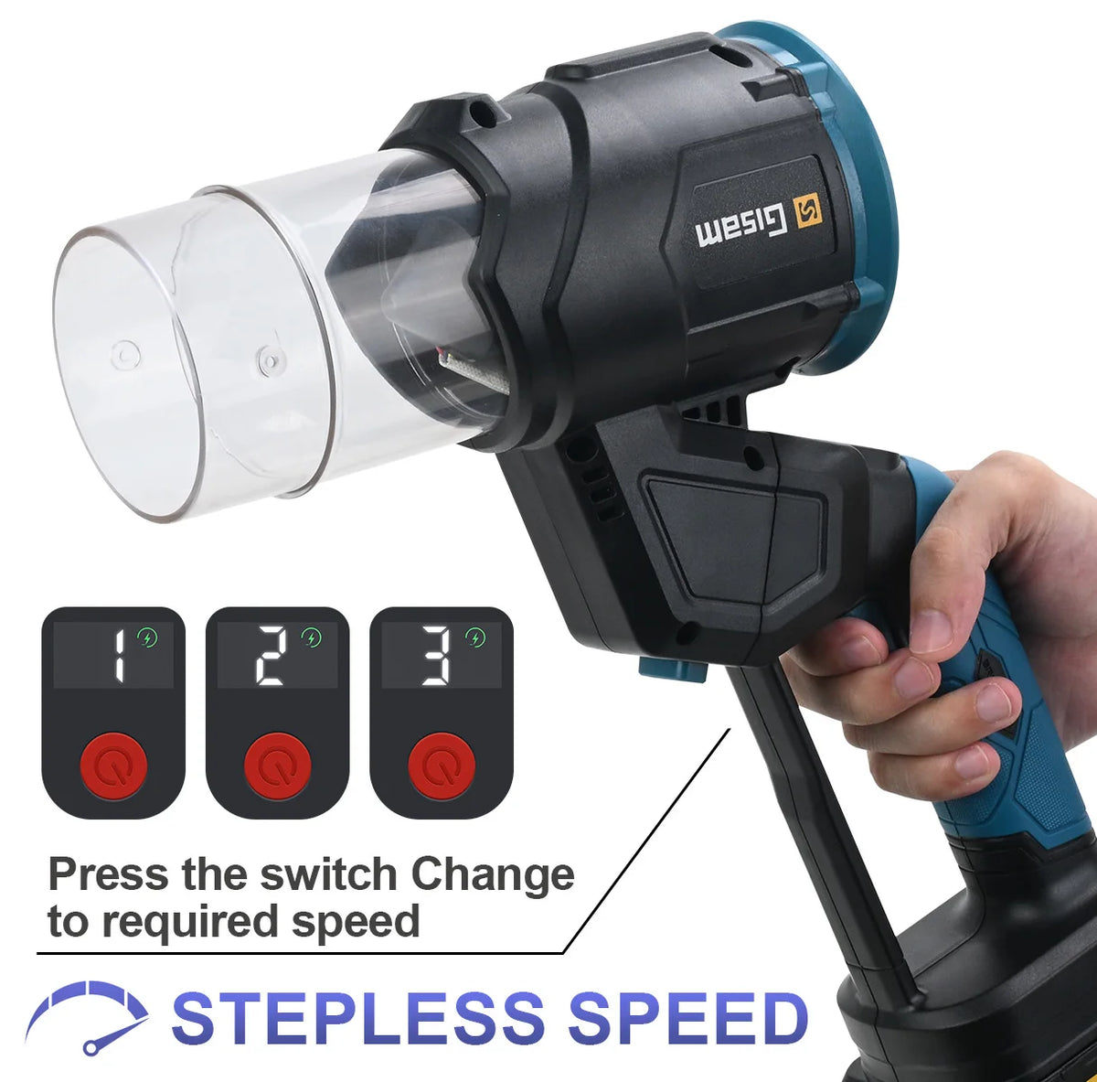 Gisam 35000RPM Borstelloze Elektrische Turbo-blazer Luchtblazer Handgedragen Bladblazer Stofblazer voor Makita 18V Accu-aansluiting