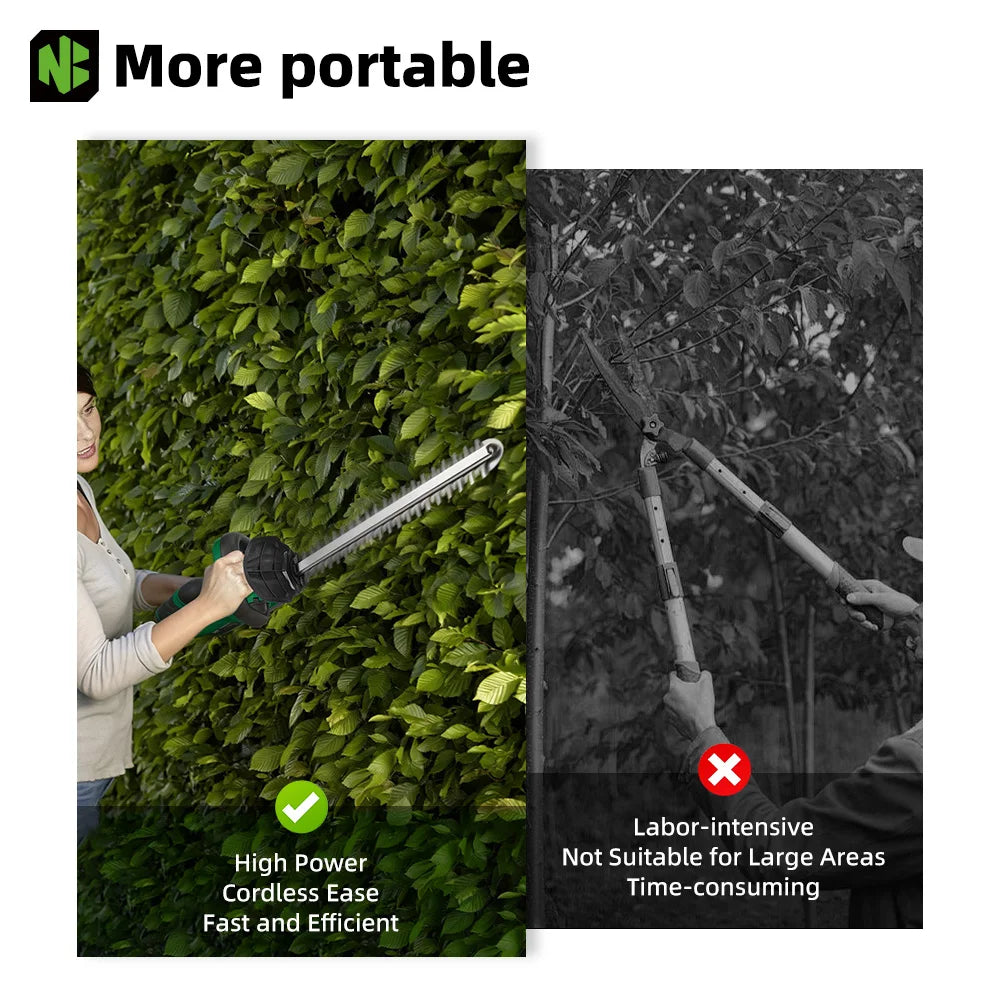 NEWBENY 510MM 2000W Electric Hedge Trimmer 15000RPM Garden Landscaping Pruning Trimming Power Tool For Makita 21V Battery Pin