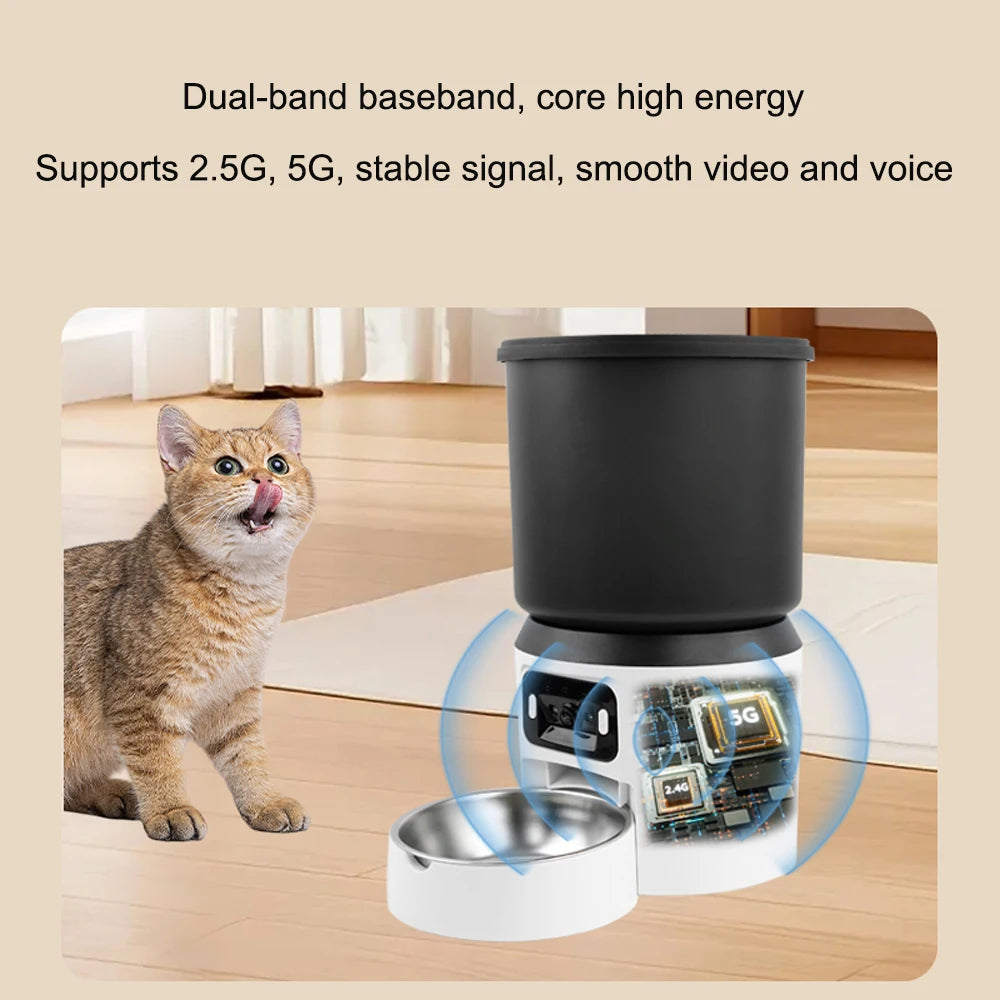 Video cat automatic feeder and WIFI dog automatic feeder and button model pet feeder optional - Quality Shopping Centre