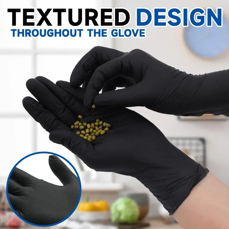 Black Nitrile Disposable Gloves Non-Medical for Cleaning,Painting,Pet Bathing Painting Gloves Household Cleaning Nitrile Gloves
