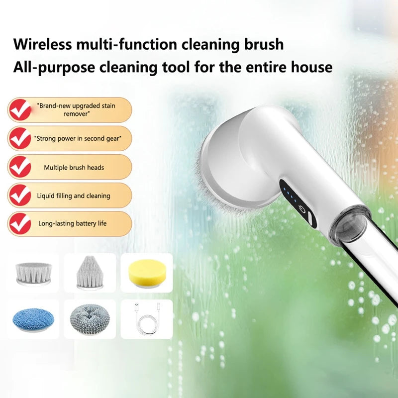 Multifunctional Electric Soap Brush Wireless Waterproof Handheld Strong Brush Floor Sweep & Cleaning Tool Without Dead Corners