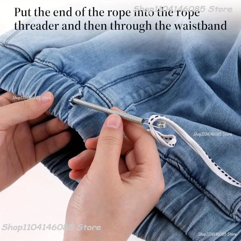 Multipurpose Rope Threading Tool DIY Bendable Spring Drawstring Threader Clip Sewing Needle for Pulling Ropes Elastic Band Craft
