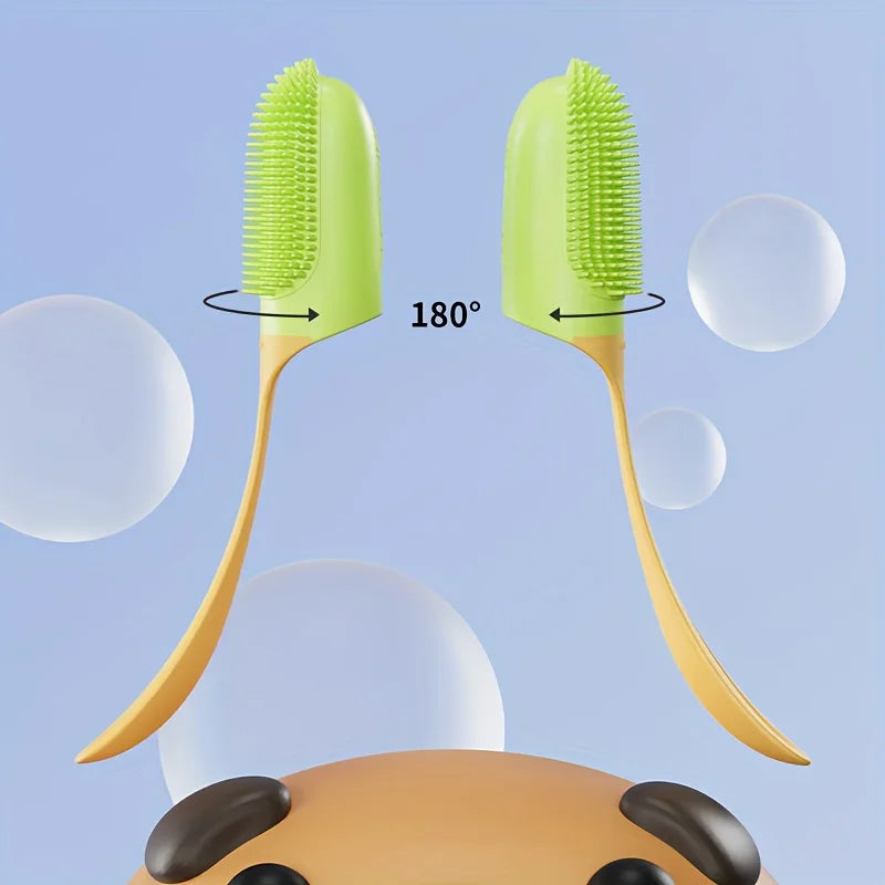 2PCs Pet Finger Toothbrush with Handle Soft Dog Teeth Care Tool Pet Teeth Cleaning Tooth Brush for Cats Dogs Pet Cleaning Tool