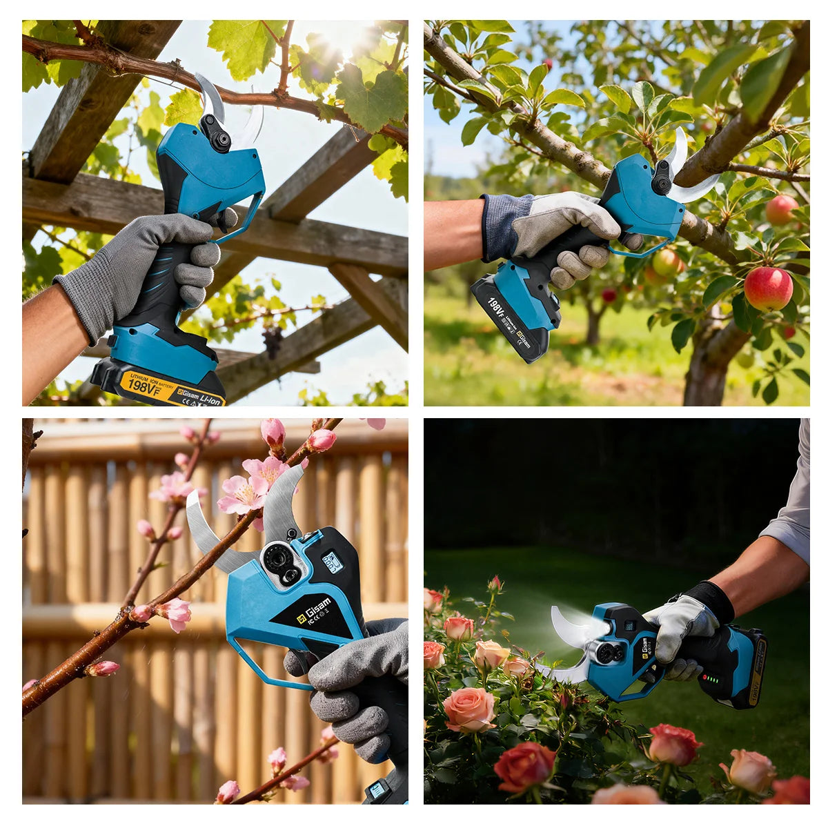 Gisam Borstelloze 60mm Elektrische Snoeischaar Draadloze Snoeischaar voor Fruitbomen en Bonsai Gereedschap voor Makita 18V Accu