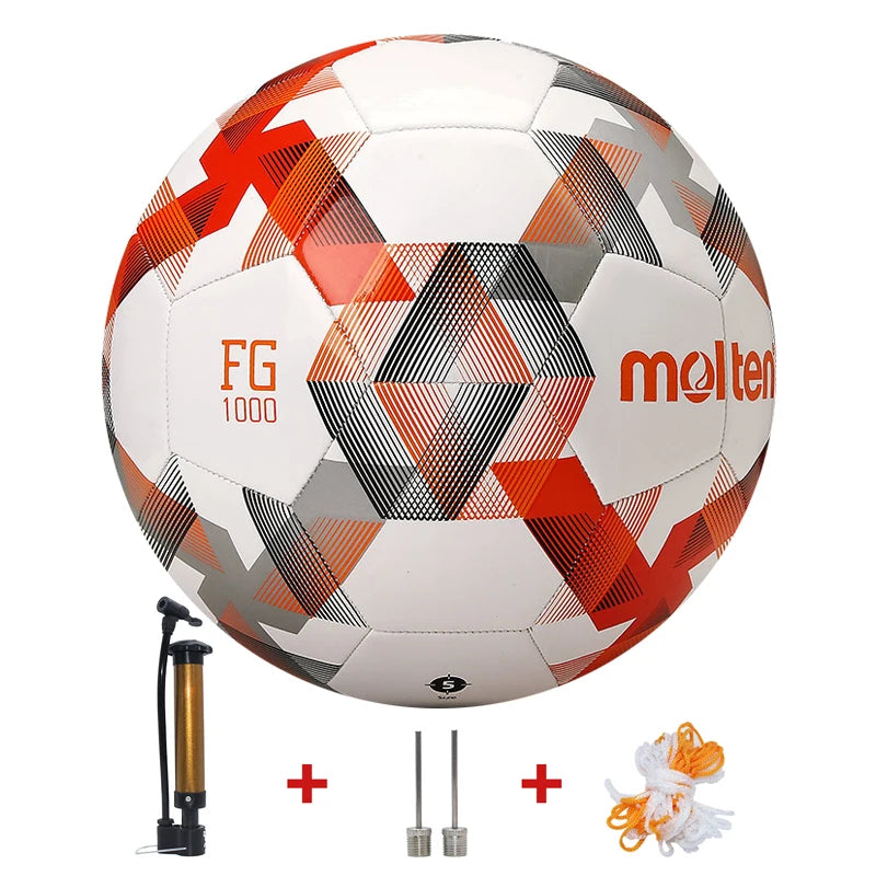 2026 Molten Soccer Ball Size 5 High Quality PVC/TPU with Pump for Outdoor Football Training and Match Game - Quality Shopping Centre