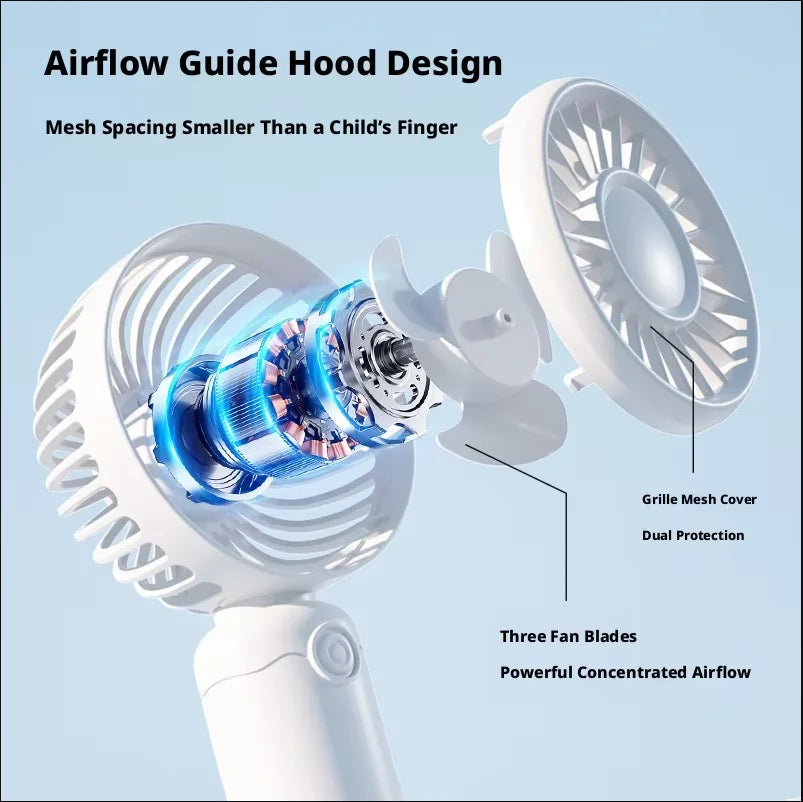 Lenovo Mini Fan Portable USB Rechargeable Quiet Fans Table Makeup Eyelash Cooler Kids Outdoor Office Travel Air cooler Fan