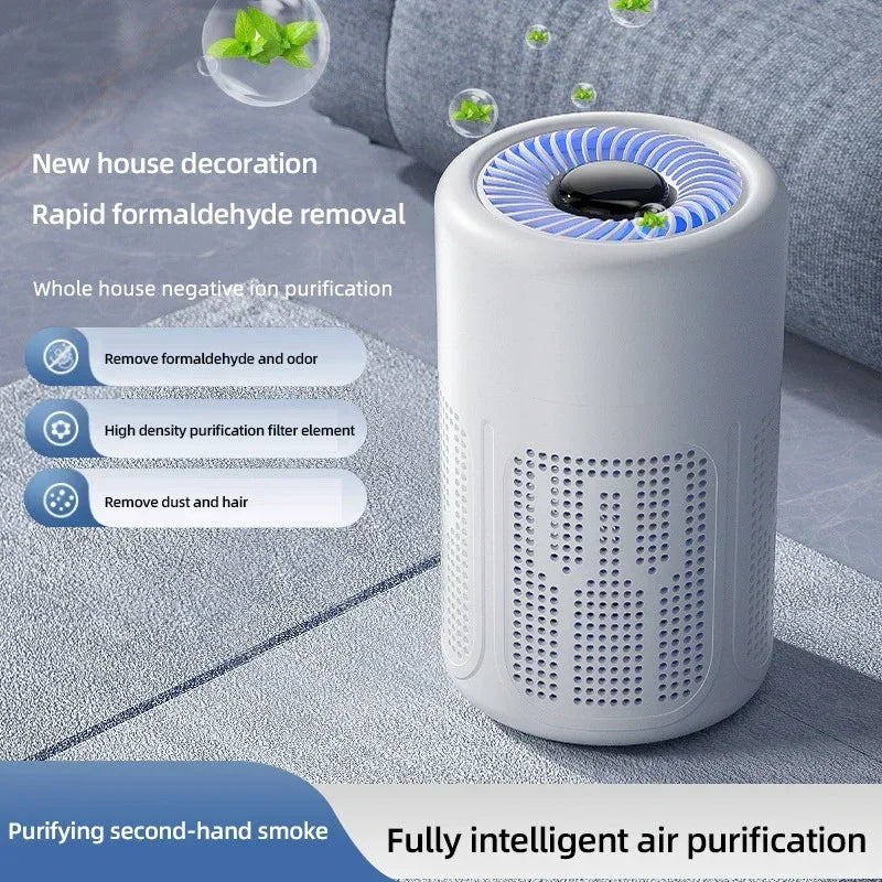 Nouveau mini purificateur d'air USB de bureau, générateur d'ions négatifs portable pour éliminer le formaldéhyde, les odeurs et la poussière pour la maison, la voiture, le bureau et les voyages