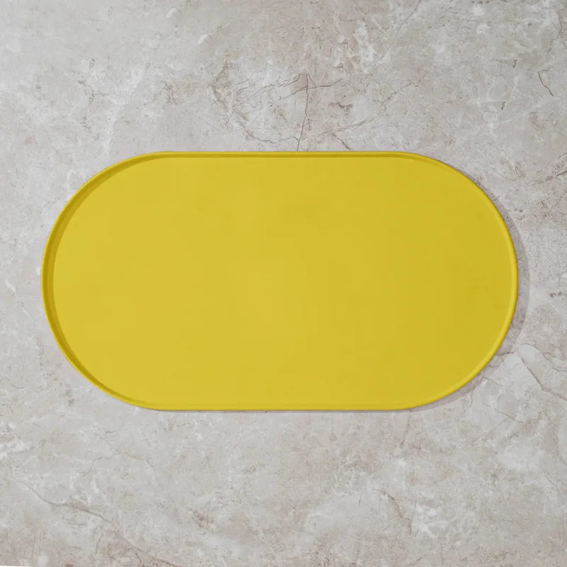 45.5x24.5cm Oval Pet Feeding Mat Silicone Dog Food Feeding Pad Waterproof Pet Placemat for Cats Dogs Pet Supplies