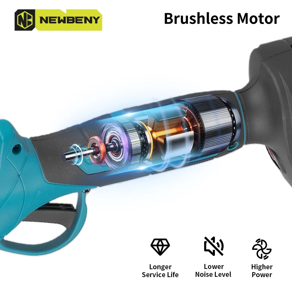 NEWBENY Brushless 30MM Electric Pruning Shears ＆ 6 inch Chainsaw Cordless Garden Cutter DIY Tools Set For Makita Battery Pin
