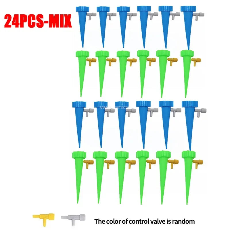 1-48pcs Drip Irrigation Self-watering Pot Automatic Drip Irrigation Kit Plant Watering Device Adjustable Control Water Dripper