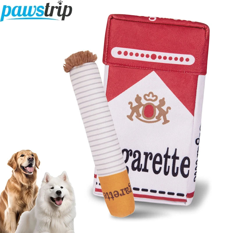 Funny Dog Squeaky Cigar Toy Interactive Imitation Cigar Pet Chew Toy for Small Medium Dogs Plush Dog Toy Set Pet Supplies