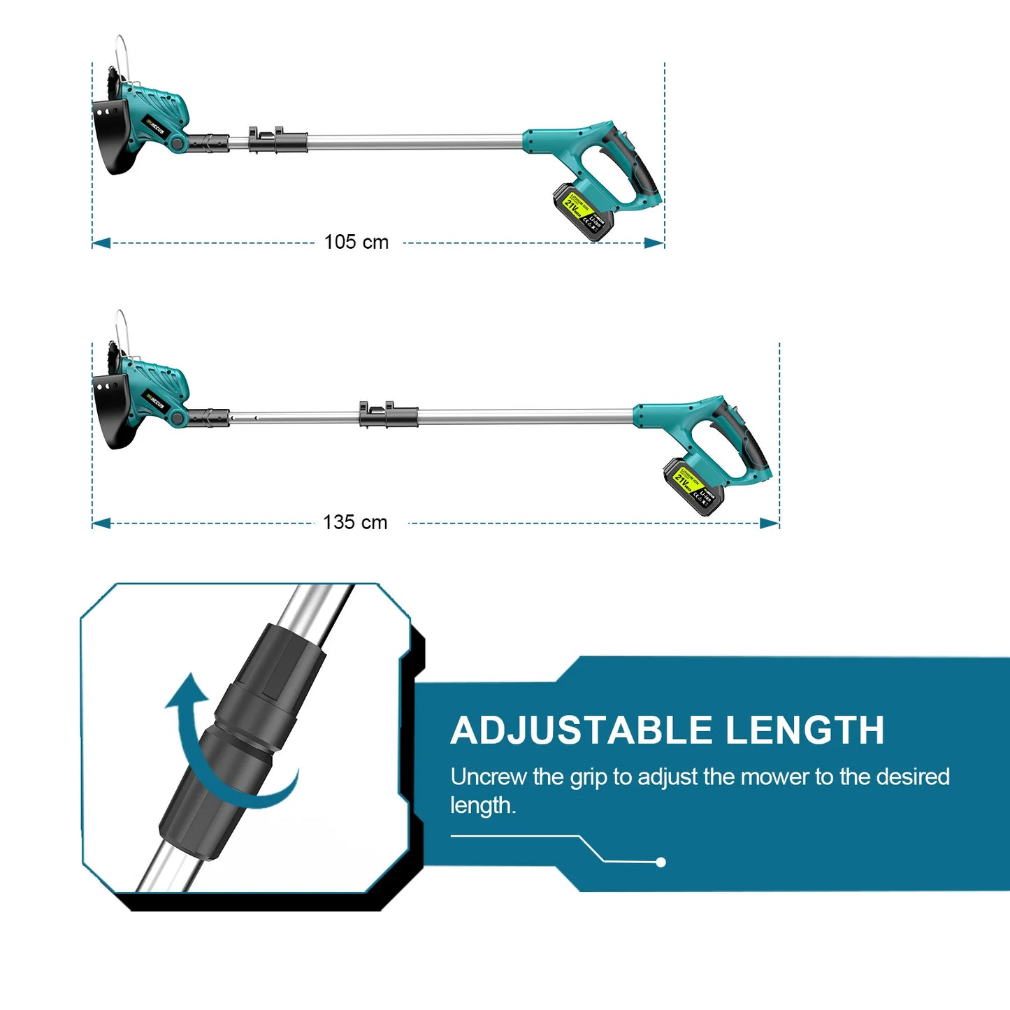 Gisam 8 Inch Brushless Electric Lawn Mower Cordless Grass Trimmer Adjustable Garden Cutter Power Tool For Makita 18V Battery Pin