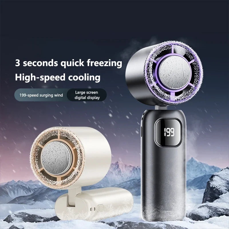 Lenovo Semiconductor 199 snelheden traploos instelbare ventilator met digitaal display, handbediende en desktop dual-purpose opvouwbare nekventilator